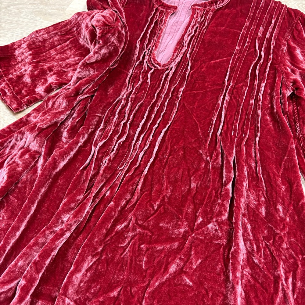 CP Shades Velvet Tunic Dress Women's Large ‎ Color Red/Pink - Picture 2 of 5